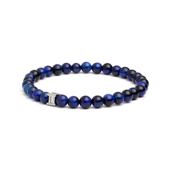 Armband mit 6 mm blauem Tigerauge-Stein - Dark Blue 6mm
